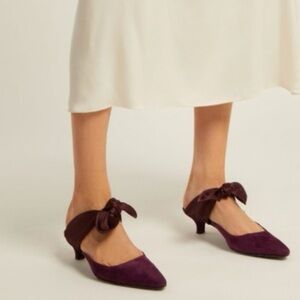 The Row Coco Kitten Heels Purple Size 39 Quiet Luxury Bow